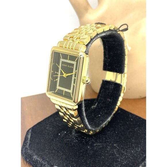 Anne Klein Women's Watch AK/3760 Quartz Black Dial Gold Stainless Steel 24mm - Picture 2 of 13